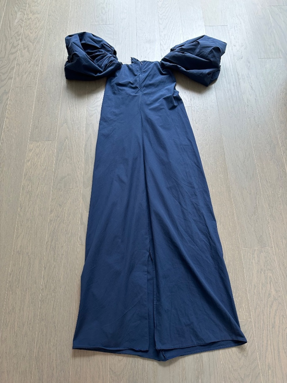 Caroline Constas Reyna Navy Blue Puff Sleeve Maxi Dress - SMALL - Picture 3 of 9